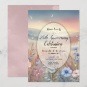 月明かりのワイルドフラワーささやく節目記念日 招待状 (正面/裏面)