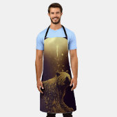 月明かりの上の熊 エプロン (着用した状態)