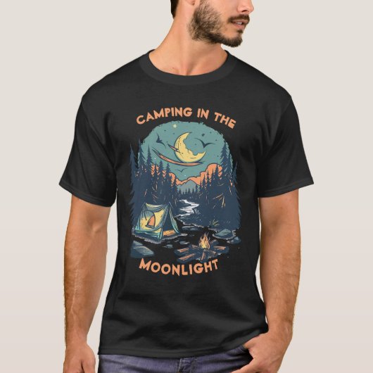 月明かりの下でのクラシックキャンプ Tシャツ (正面)