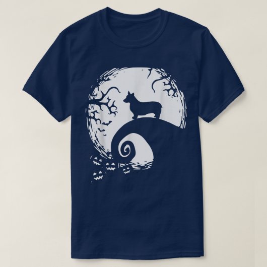 月明かりの下でのコギ不気味ハロウィーン Tシャツ (デザイン正面)