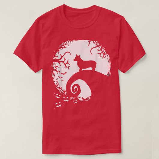 月明かりの下でのコギ不気味ハロウィーン Tシャツ (デザイン正面)