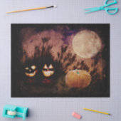 月明かりの下でのハロウィーンカボチャ 薄葉紙 (クラフト)