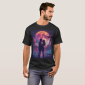 月明かりの下でのレインボーキス Tシャツ (正面フル)