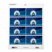 月明かりの下での木製セイル船の航海 ラベル (フルシート)