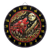 月明かりの下でオオカミは、力と平和をもたらす ダーツボード (正面)