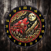 月明かりの下でオオカミは、力と平和をもたらす ダーツボード