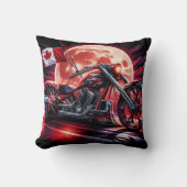 月明かりの下でカナダのオートバイ白熱［赤熱］光を放つス クッション (正面)