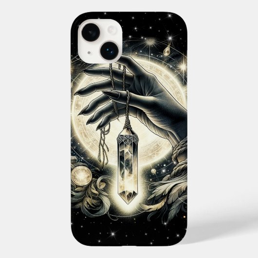 月明かりの下でクリスタルを持つ手 Case-Mate iPhoneケース (裏面)