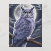 月明かりの下でフクロウ ポストカード (正面)