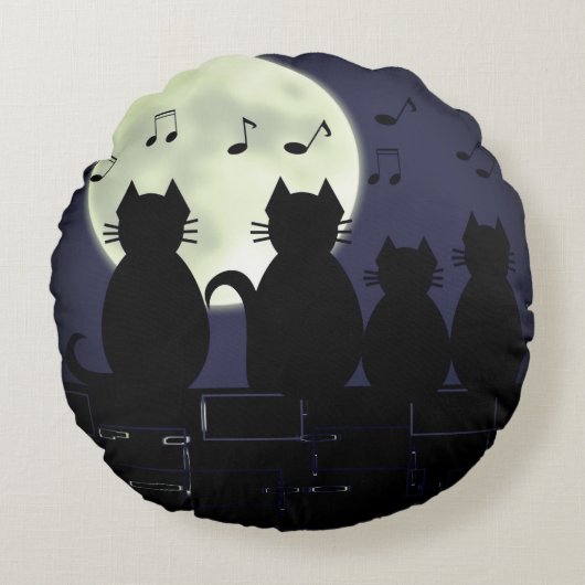 月明かりの下で動く ラウンドクッション (正面)
