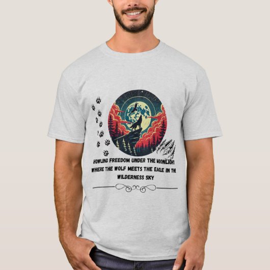 月明かりの下で叫ぶ自由 Tシャツ (正面)