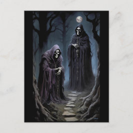 月明かりの下で寒気が淡い色のする ポストカード