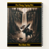 月明かりの下で穏やかな水の中でムース ノートブック (裏面)