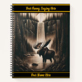 月明かりの下で穏やかな水の中でムース ノートブック (正面)