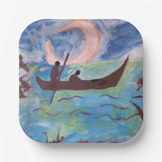 月明かりの下で航海 ペーパープレート (正面)