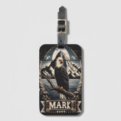 月明かりの下にあるマーク・イーグル ラゲッジタグ (正面縦)