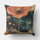 月明かりの下のオレンジポピー クッション (正面)