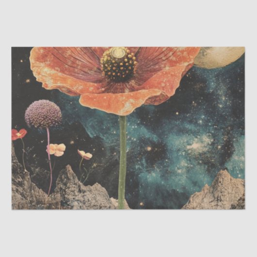 月明かりの下のオレンジポピー 薄葉紙 (正面)