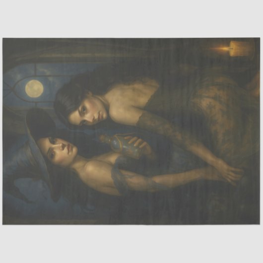 月明かりの下のゴシック様式の魔女の分離 薄葉紙 (正面)