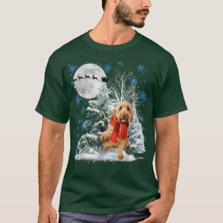 月明かりの下のゴルデンドルスノークリスマスパジャマ Tシャツ