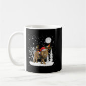 月明かりの下のライオン雪クリスマスパジャマ317 コーヒーマグカップ (左)