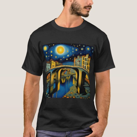 月明かりの下の橋10 Tシャツ (正面)