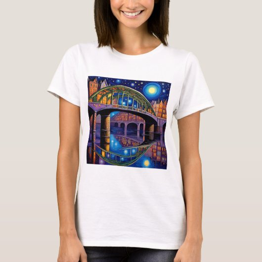 月明かりの下の橋5 Tシャツ (正面)