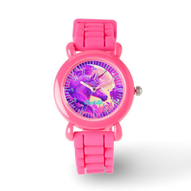 月明かりの下の魔法のユニコーン 腕時計 (正面)