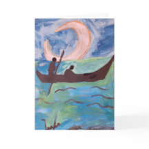 月明かりの下を航行する