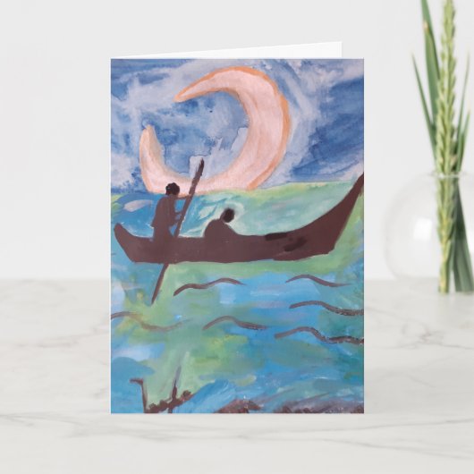月明かりの下を航行する カード (正面)
