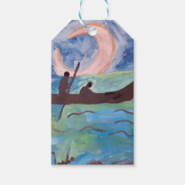 月明かりの下を航行する ギフトタグ