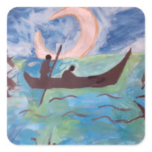 月明かりの下を航行する