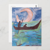 月明かりの下を航行する ポストカード (正面/裏面)
