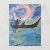 月明かりの下を航行する ポストカード (正面)