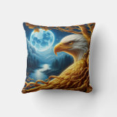 月明かりの下、枝に休むワシ クッション (裏面)