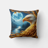 月明かりの下、枝に休むワシ クッション (正面)