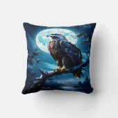 月明かりの下、枝に止まったワシ クッション (裏面)