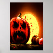 月明かりの中でカボチャ | AIアートポスター ポスター (正面)