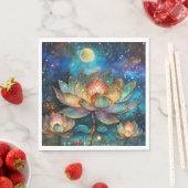 月明かりの中でステンドグラス蓮が花 スタンダードランチョンナプキン (インサイチュ)