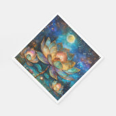 月明かりの中でステンドグラス蓮が花 スタンダードランチョンナプキン (角)