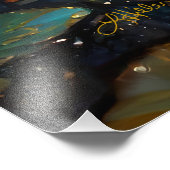 月明かりの中でステンドグラス蓮が花 フォトプリント            (角)