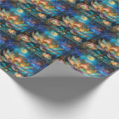 月明かりの中でステンドグラス蓮が花 ラッピングペーパー (角)