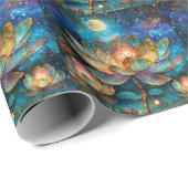 月明かりの中でステンドグラス蓮が花 ラッピングペーパー (ロールコーナー)