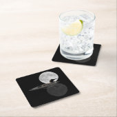 月明かりの中でルーンが泳ぐ紙 スクエアペーパーコースター (インサイチュ)