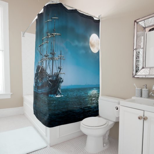 月明かりの中で出荷 シャワーカーテン (インサイチュ)