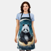 月明かりの中で夢を見る：パンダの天のセレナーデ エプロン (着用した状態)