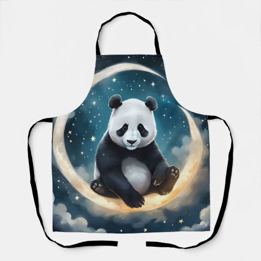月明かりの中で夢を見る：パンダの天のセレナーデ エプロン (正面)