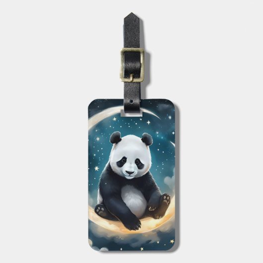 月明かりの中で夢を見る:パンダの天のセレナーデ ラゲッジタグ (正面縦)