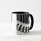 月明かりの中で手を握る黒猫・ Louis Wain マグカップ (正面右)