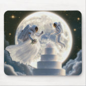 月明かりの中で新婚の宇宙飛行士 マウスパッド (正面)